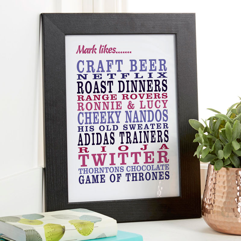 personalized text word print