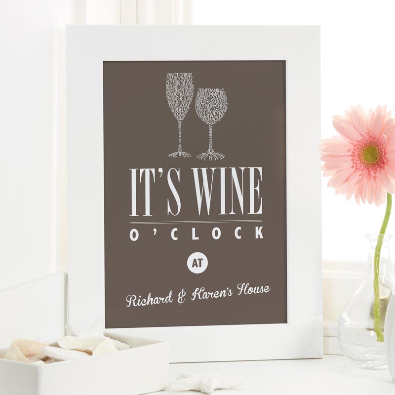 wine print gift with personalized name