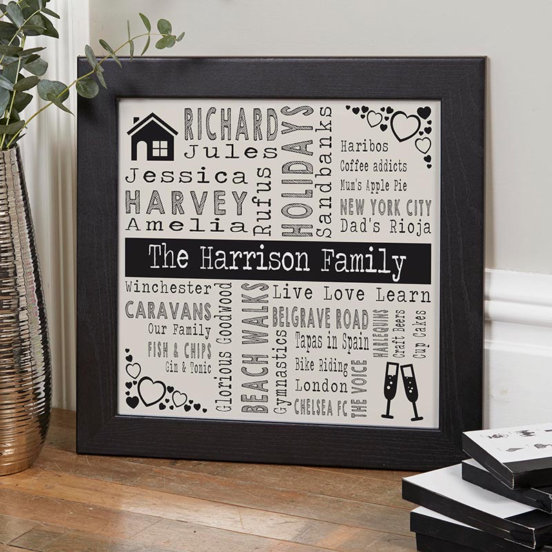 personalized word art gift of wall art