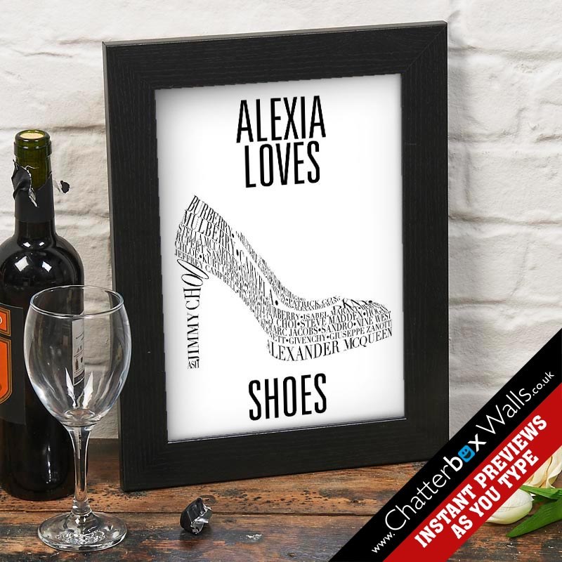 Personalized Fashion typographic word art Prints canvases