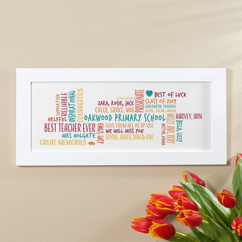 end of year teacher gift personalized gift word cloud picture