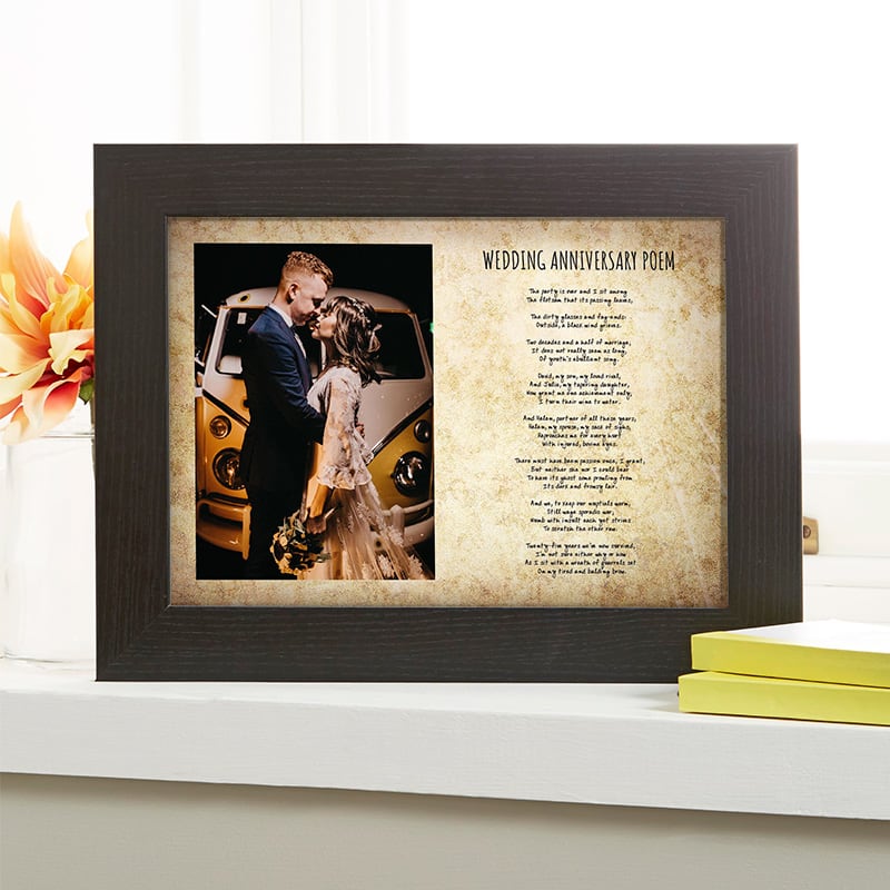 wedding anniversary gift ideas personalized poem photo