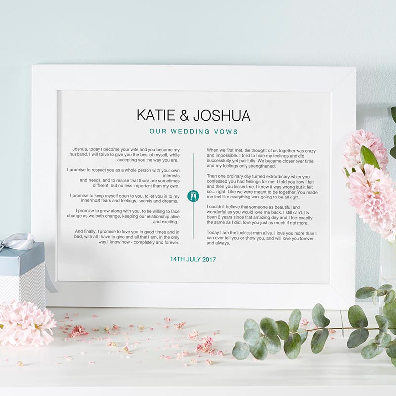 personalized print wedding vows