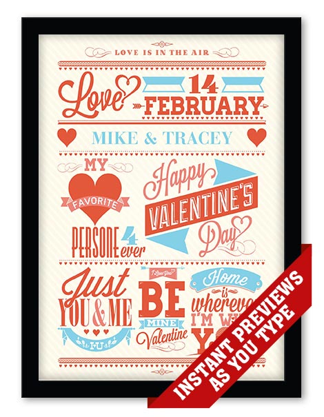 personalized valentine day gift poster print